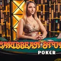 Caribbean Stud Poker slot logo by Evolution at Melbet Casino