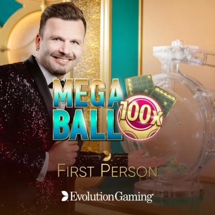 First Person Mega Ball logo – Table Games by Evolution at Melbet Casino